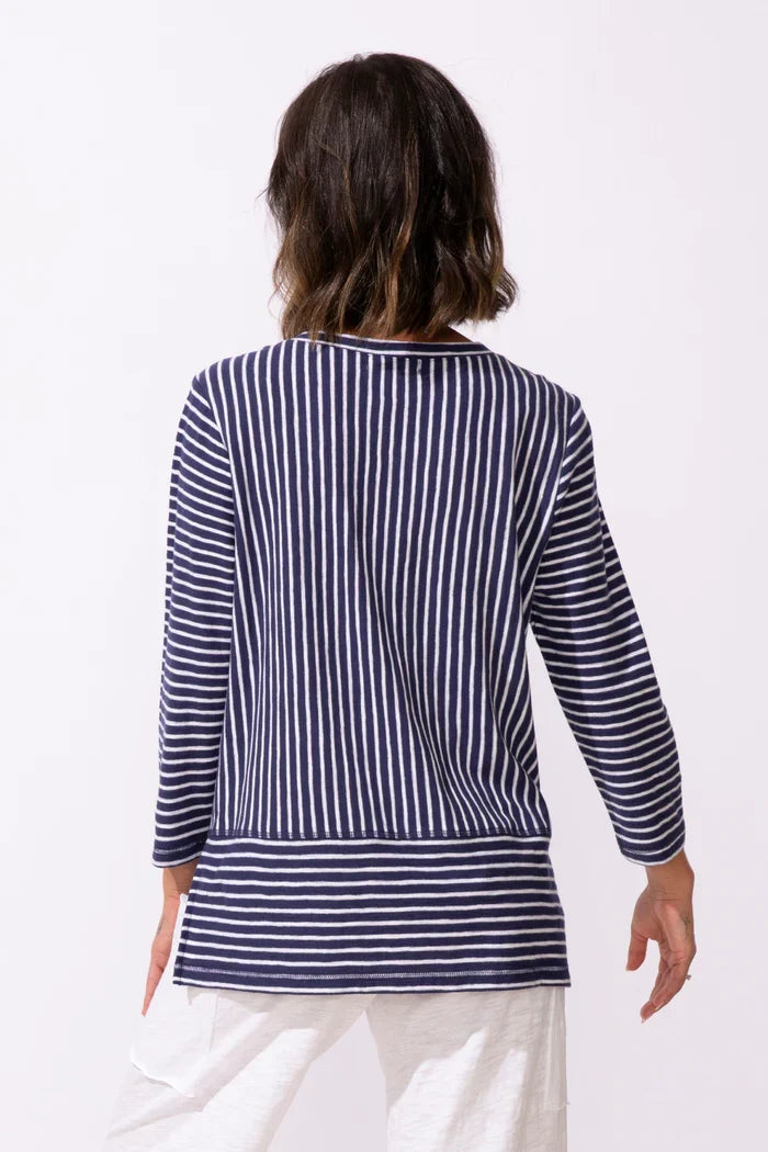 Santa Barbara Stripe Easy V Tee