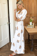Santiago 4 Maxi Dress - Tomas Flowers Marigolds Linen