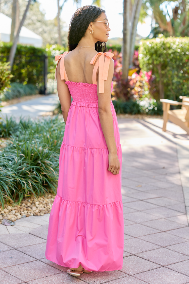 Season Of Bliss Pink Smocked Bust Maxi Dress FINAL SALE