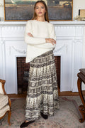 Shirred Skirt - Shadow Noir