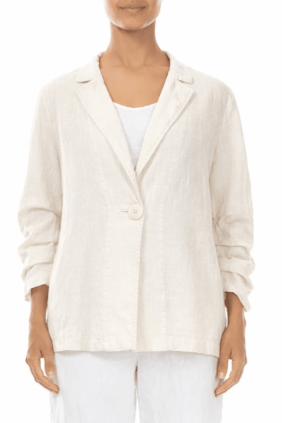 Single Button Linen Blazer