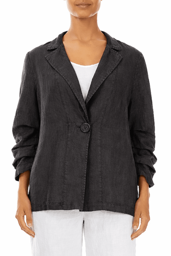 Single Button Linen Blazer
