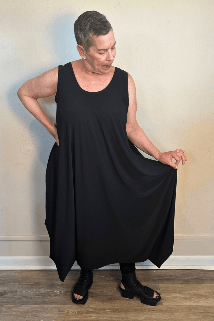 Sleeveless 2-Way Romper Dress - Black