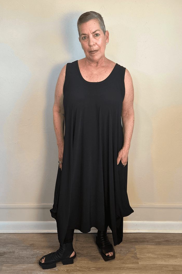 Sleeveless 2-Way Romper Dress - Black
