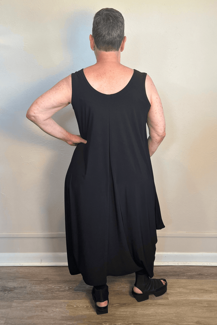 Sleeveless 2-Way Romper Dress - Black
