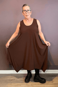 Sleeveless 2-Way Romper Dress - Chocolate