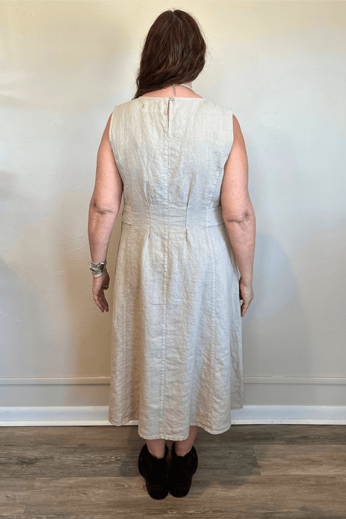 Sleeveless Fit & Flare Linen Dress