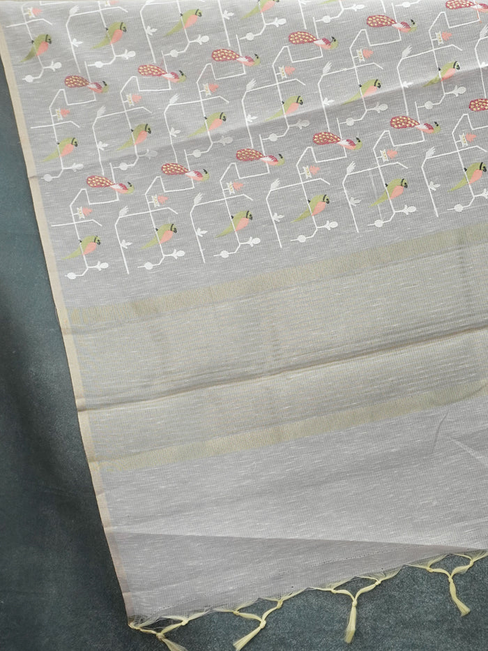 Slub Cotton Saree With Embroidery Pattern | TTDS3497