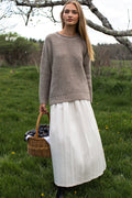 Soft Pleated Maxi Skirt - White Swan