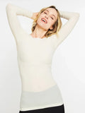 Solid Raw Edge Sheer Top - Neutrals