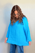 Split Neck Linen Pullover