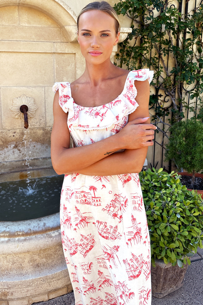 St. Jean Dress - Postcard Linen