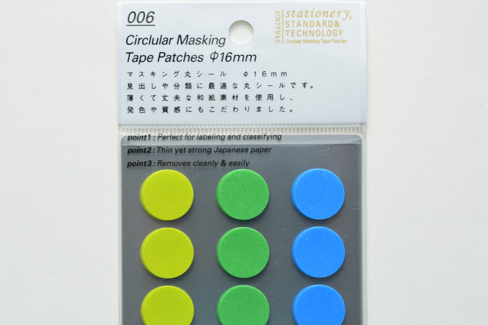 Stalogy Circular Masking Tape Patches 16mm - Shuffle Earth