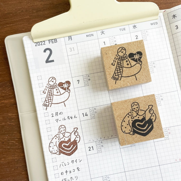 Stamp Marché Seasonal Illustration Stamp - February - Marle's Valentine A