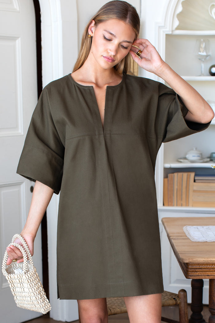 Structured Dress - Army Green
