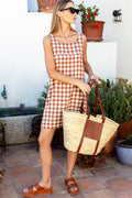 Studio Shift Dress - Handloom Gingham Rust