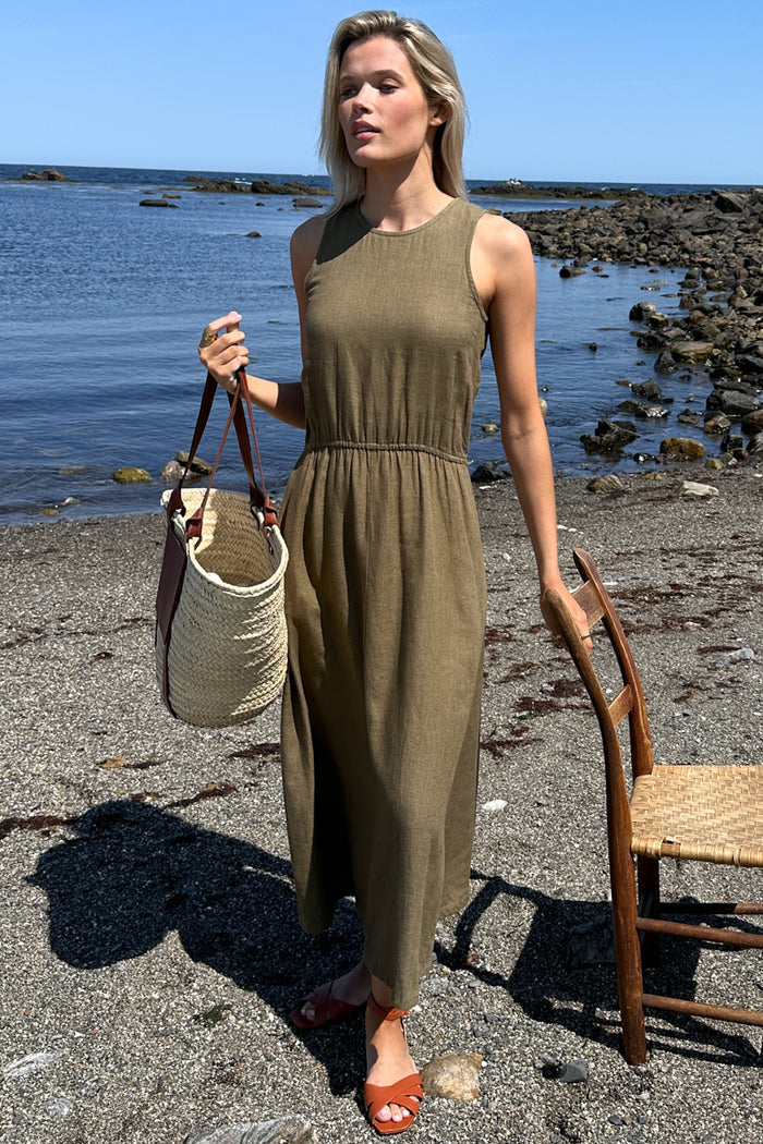 Studio Sundress - Gothic Olive Linen