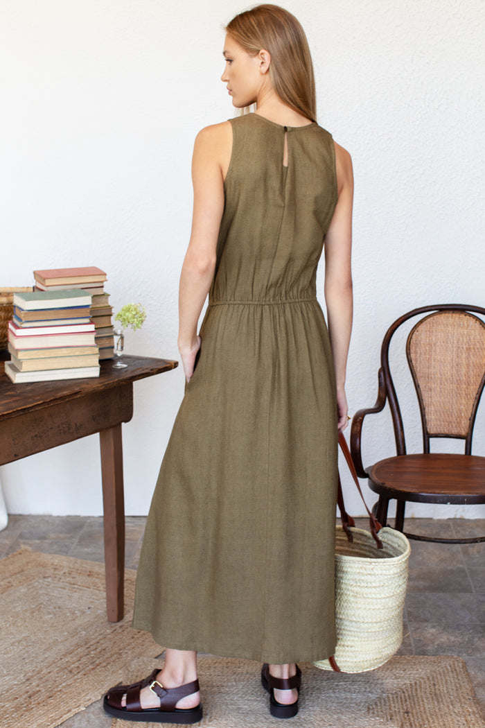 Studio Sundress - Gothic Olive Linen