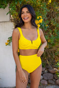 Summer Oasis Yellow Underwire Split V Bikini Top FINAL SALE