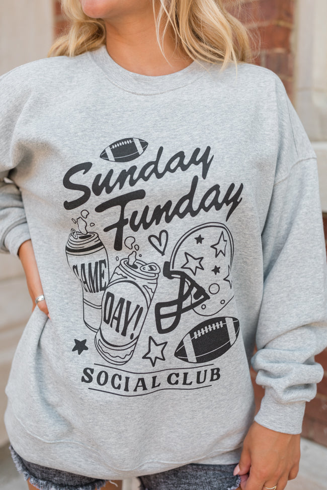 Sunday Funday Light Grey Graphic Sweatshirt