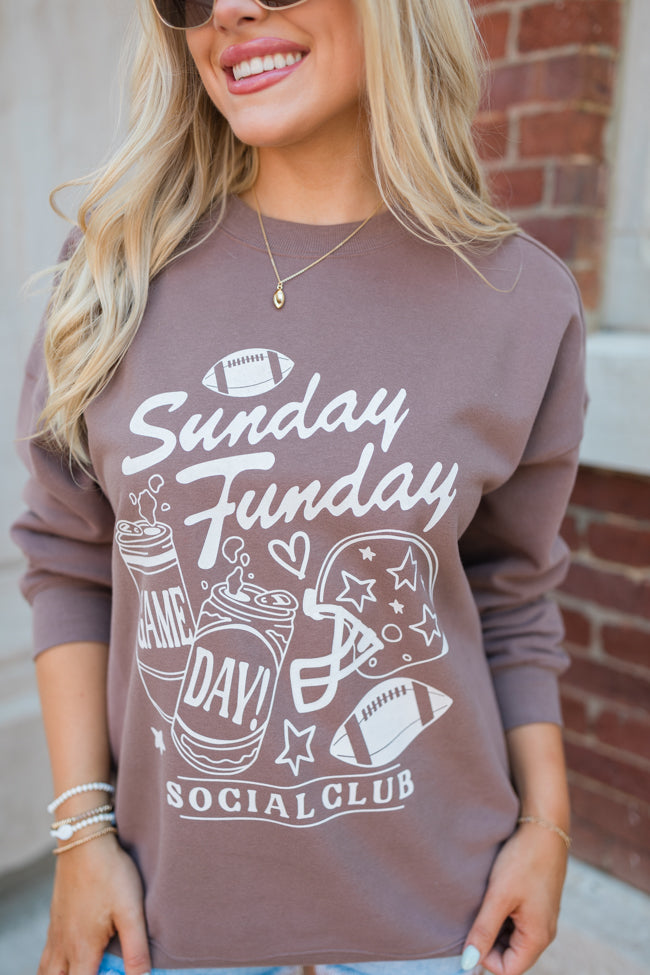 Sunday Funday Mocha Graphic Sweatshirt