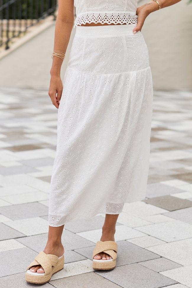 Take It Easy White Eyelet Tube Top Set FINAL SALE
