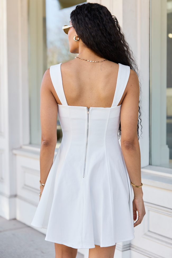 The Perfect Moment White Flare Denim Mini Dress FINAL SALE