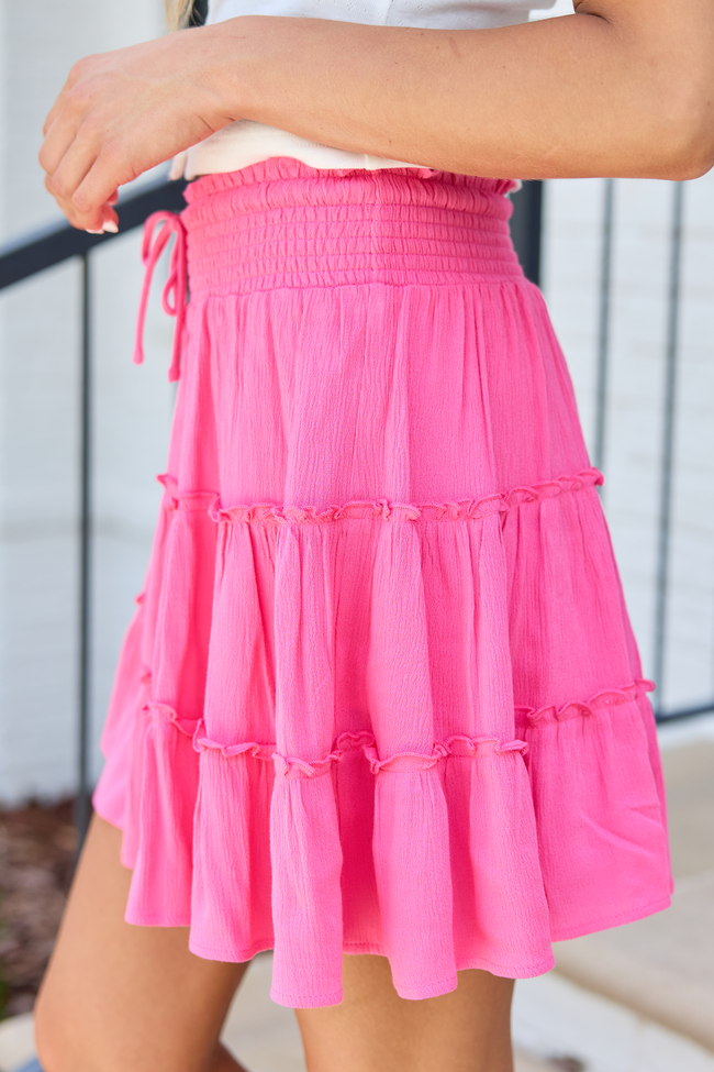 Through The Garden Longer Length Pink Mini Skort SALE