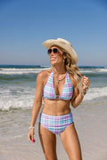 Tidal Treasure In Tori Plaid Ring Detail Bikini Top FINAL SALE