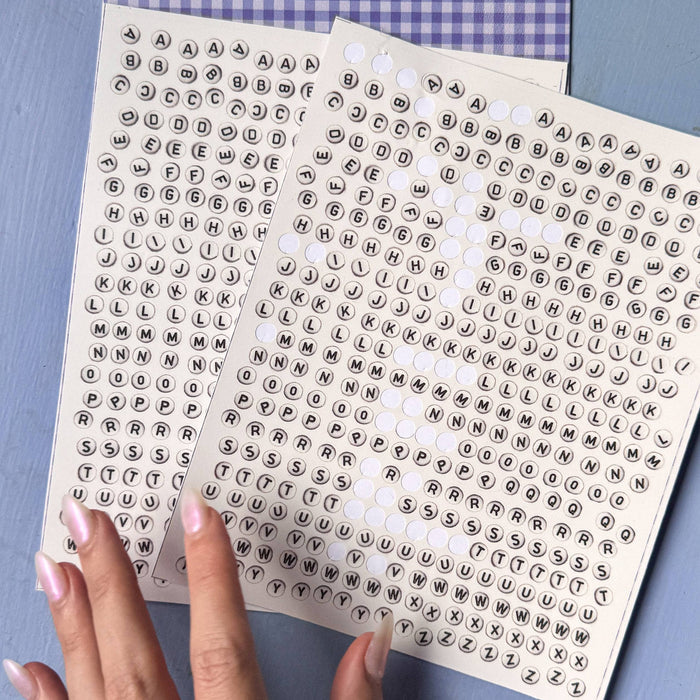 Atlas Stationers - TINY STORE Bead Letter Stickers! (2 sheets, over 800 stickers) - Stickers - Image 4
