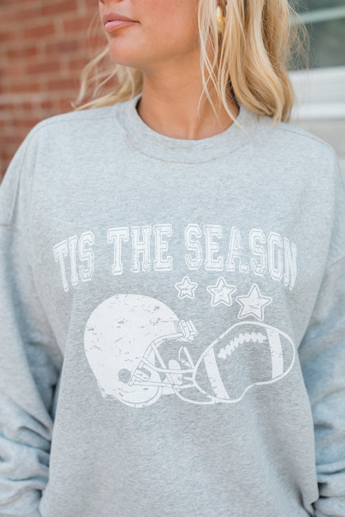 'Tis The Season Light Grey Graphic Sweatshirt