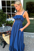 Tomas Maxi Dress - Blue Indigo