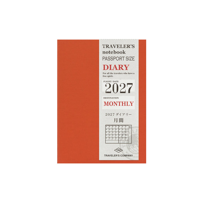 Traveler's 2027 Monthly Diary - Passport Size