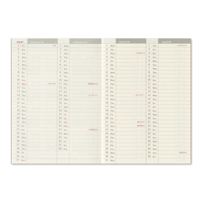 Traveler's 2027 Weekly Diary - Passport Size