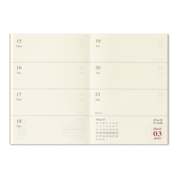 Traveler's 2027 Weekly Diary - Passport Size