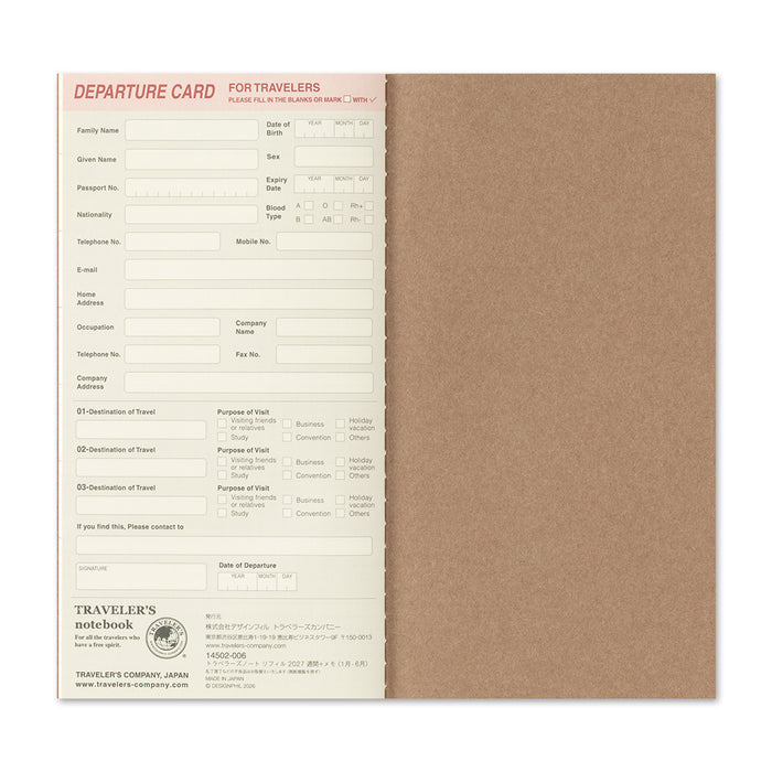 Traveler's 2027 Weekly & Memo Diary - Regular Size