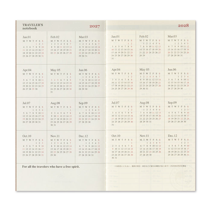 Traveler's 2027 Weekly Vertical Diary - Regular Size