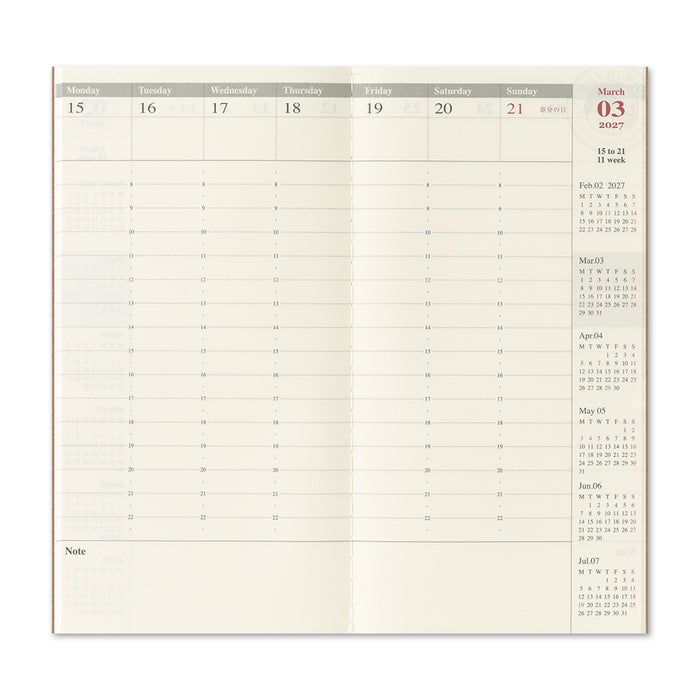 Traveler's 2027 Weekly Vertical Diary - Regular Size