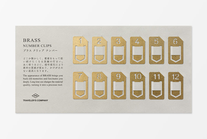 TRAVELER'S Brass Number Clips