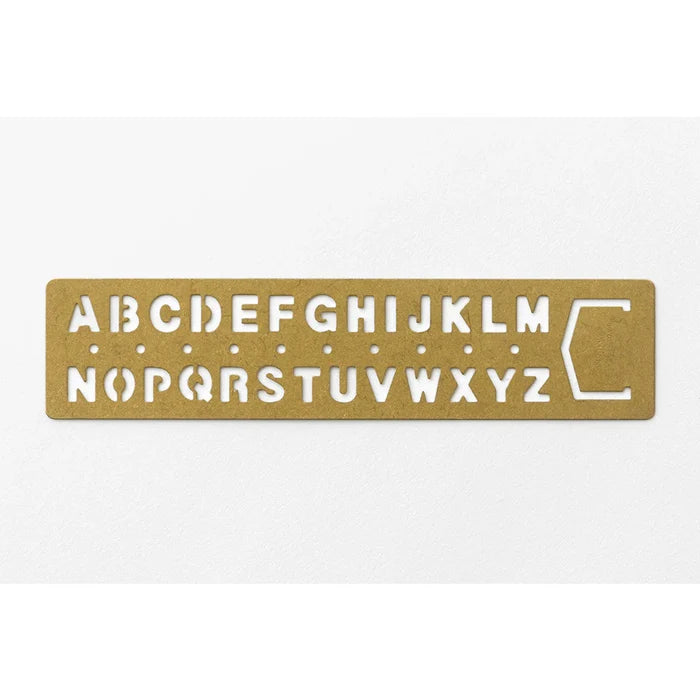 TRAVELER'S Brass Template Bookmark - Alphabet