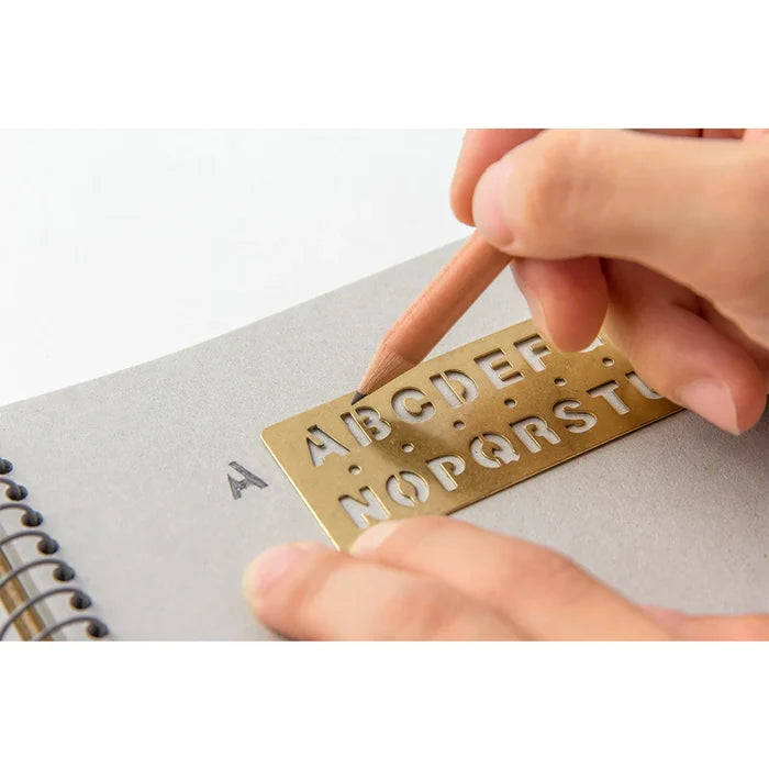 TRAVELER'S Brass Template Bookmark - Alphabet