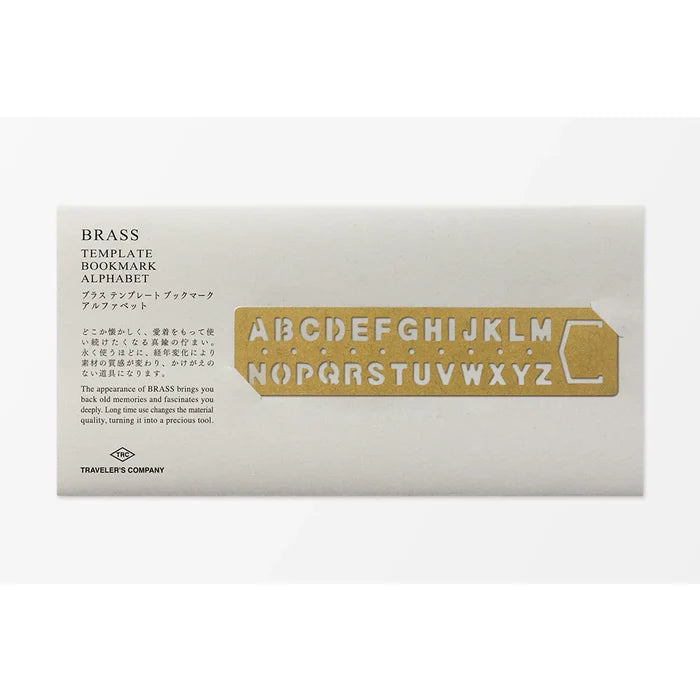 TRAVELER'S Brass Template Bookmark - Alphabet