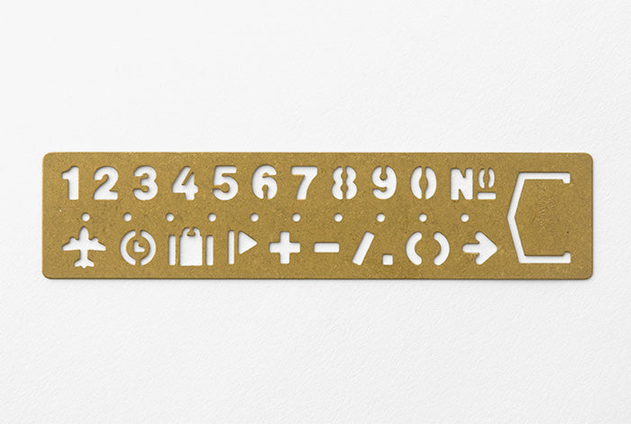 TRAVELER'S Brass Template Bookmark - Number
