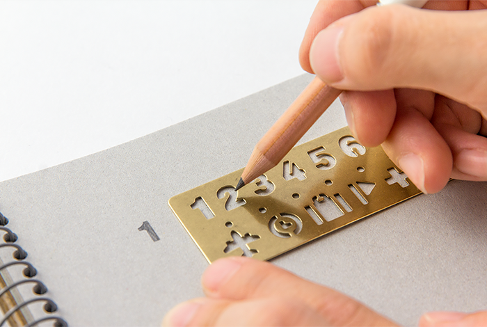 TRAVELER'S Brass Template Bookmark - Number