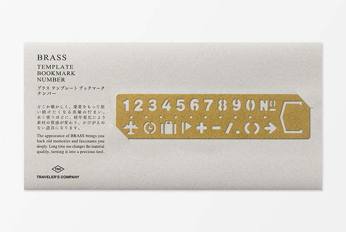 TRAVELER'S Brass Template Bookmark - Number