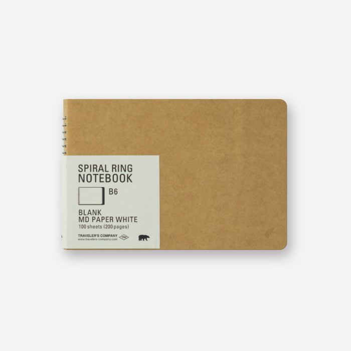 TRAVELER'S Company - Spiral Ring Notebook - Blank MD Paper White - B6
