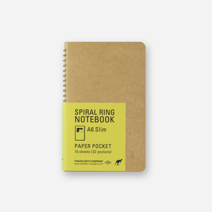 TRAVELER'S Company - Spiral Ring Notebook - Paper Pocket - A6 Slim