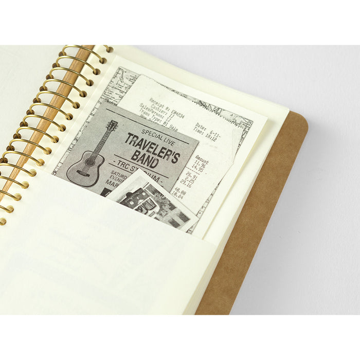 TRAVELER'S Company - Spiral Ring Notebook - Paper Pocket - A6 Slim
