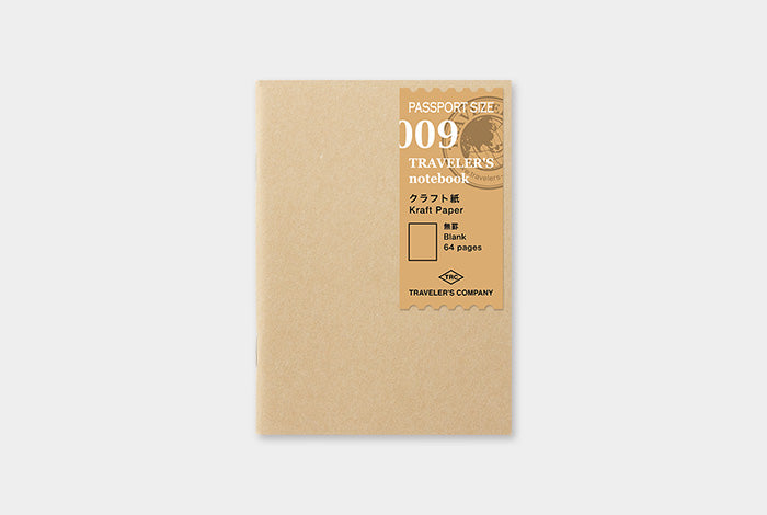 TRAVELER'S Passport Size Refill - Kraft Paper - 009