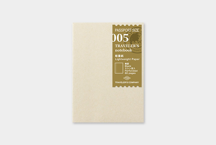 TRAVELER'S Passport Size Refill - Lightweight Paper - 005